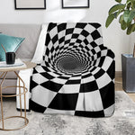 Black And White Hypnotic Illusion Print Blanket