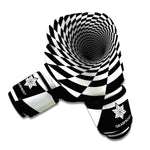 Black And White Hypnotic Illusion Print Boxing Gloves