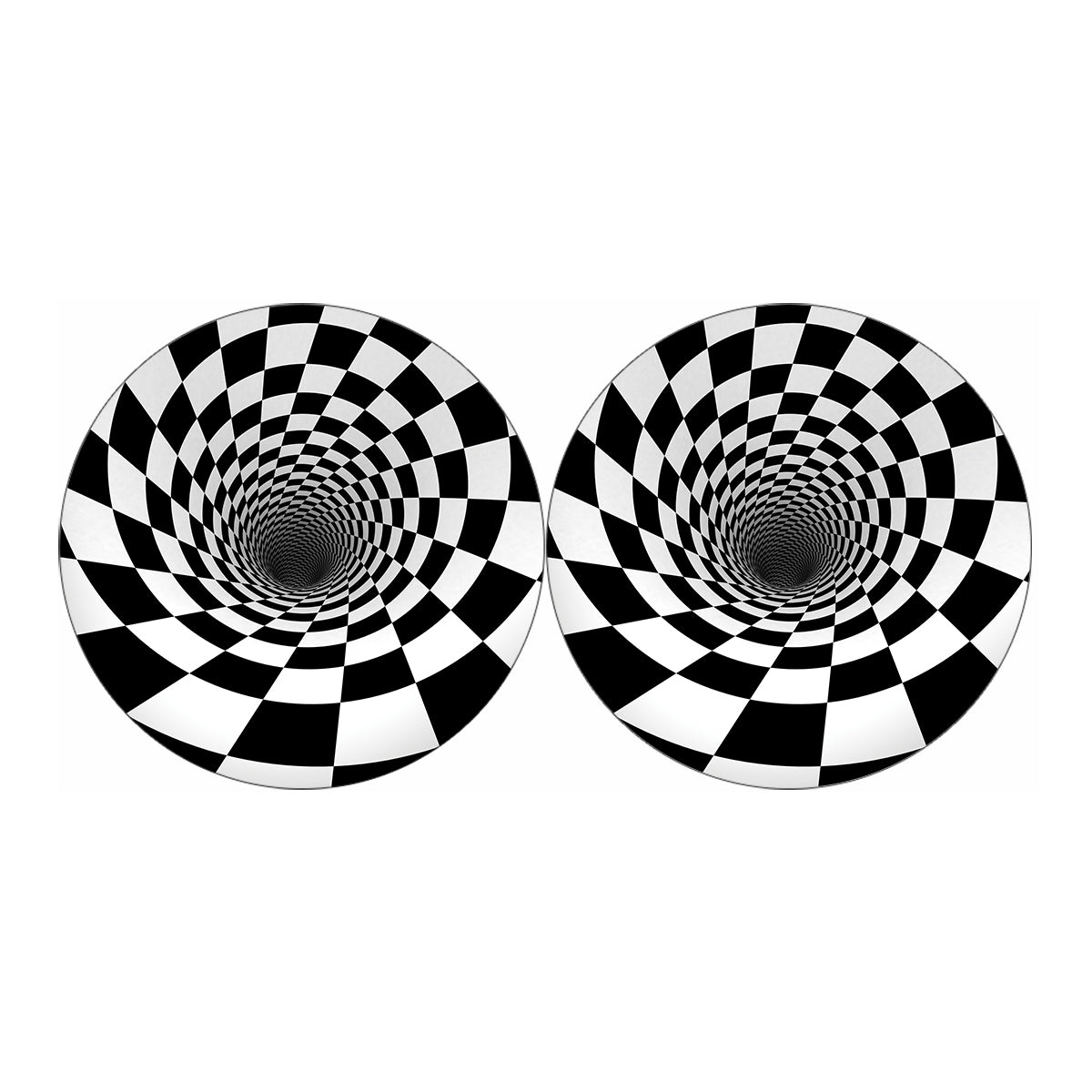 Black And White Hypnotic Illusion Print Car Coasters
