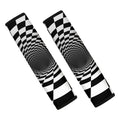 Black And White Hypnotic Illusion Print Car Seat Belt Covers