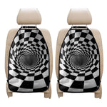 Black And White Hypnotic Illusion Print Car Seat Organizers