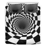 Black And White Hypnotic Illusion Print Duvet Cover Bedding Set