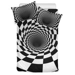 Black And White Hypnotic Illusion Print Duvet Cover Bedding Set