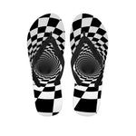 Black And White Hypnotic Illusion Print Flip Flops
