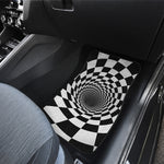 Black And White Hypnotic Illusion Print Front Car Floor Mats