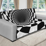 Black And White Hypnotic Illusion Print Futon Protector