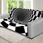 Black And White Hypnotic Illusion Print Futon Protector