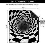 Black And White Hypnotic Illusion Print Futon Protector