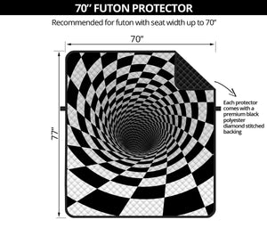 Black And White Hypnotic Illusion Print Futon Protector