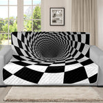 Black And White Hypnotic Illusion Print Futon Protector