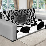 Black And White Hypnotic Illusion Print Futon Protector