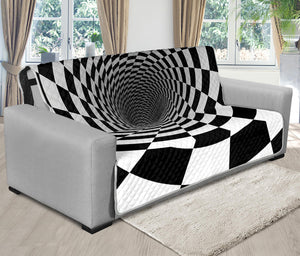 Black And White Hypnotic Illusion Print Futon Protector