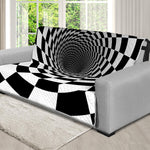 Black And White Hypnotic Illusion Print Futon Protector