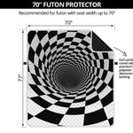 Black And White Hypnotic Illusion Print Futon Protector