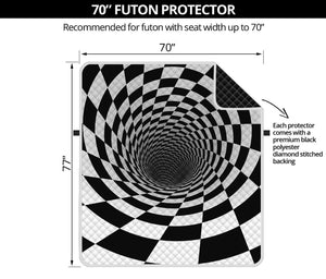 Black And White Hypnotic Illusion Print Futon Protector