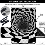 Black And White Hypnotic Illusion Print Loveseat Protector