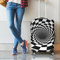 Black And White Hypnotic Illusion Print Luggage Cover