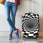 Black And White Hypnotic Illusion Print Luggage Cover