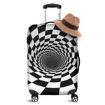 Black And White Hypnotic Illusion Print Luggage Cover