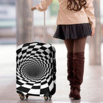 Black And White Hypnotic Illusion Print Luggage Cover
