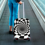 Black And White Hypnotic Illusion Print Luggage Cover