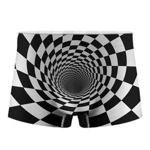 Black And White Hypnotic Illusion Print Men's Boxer Briefs