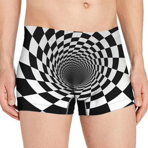 Black And White Hypnotic Illusion Print Men's Boxer Briefs