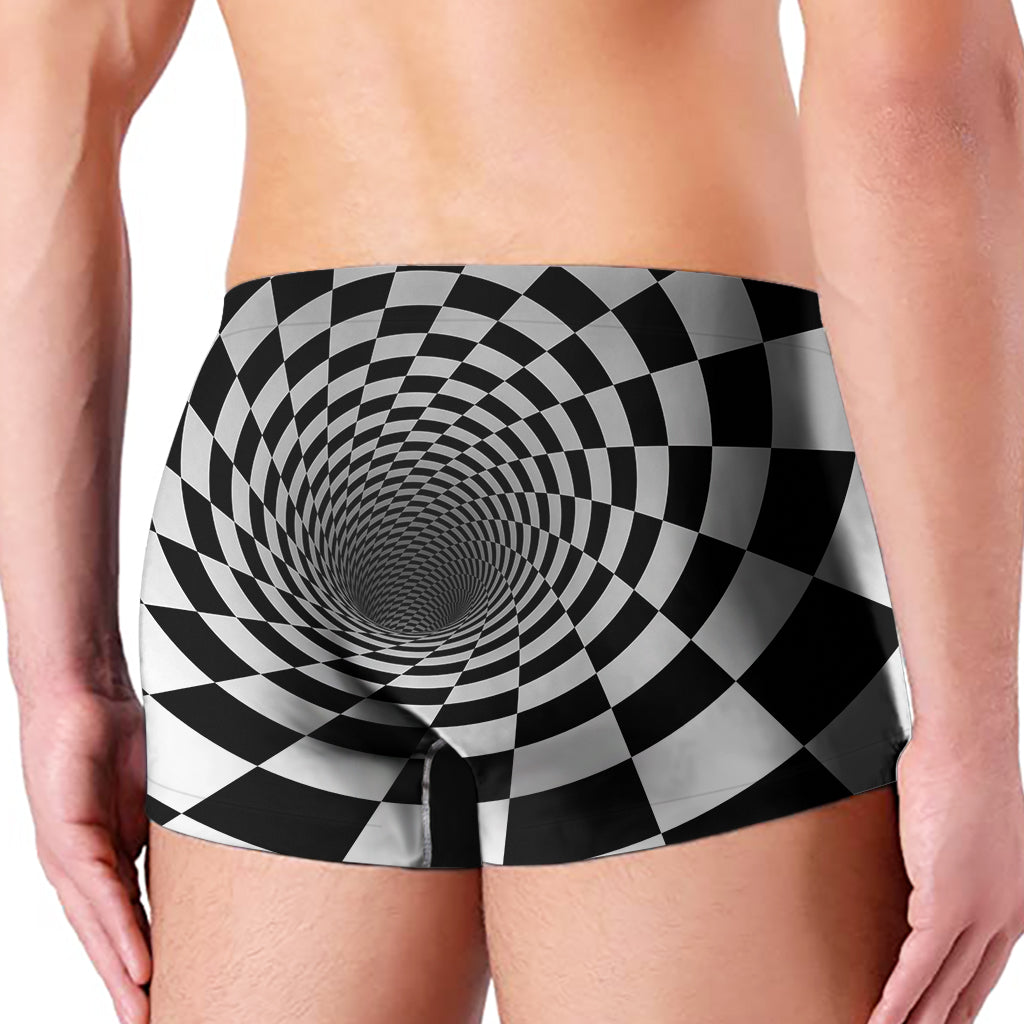 Black And White Hypnotic Illusion Print Men's Boxer Briefs