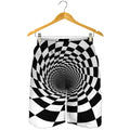 Black And White Hypnotic Illusion Print Men's Shorts