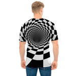 Black And White Hypnotic Illusion Print Men's T-Shirt