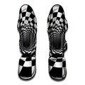 Black And White Hypnotic Illusion Print Muay Thai Shin Guards