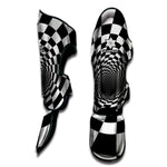 Black And White Hypnotic Illusion Print Muay Thai Shin Guard