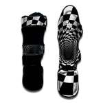 Black And White Hypnotic Illusion Print Muay Thai Shin Guard