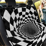 Black And White Hypnotic Illusion Print Pet Car Back Seat Cover