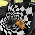 Black And White Hypnotic Illusion Print Pet Car Back Seat Cover