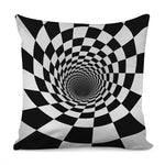 Black And White Hypnotic Illusion Print Pillow Cover
