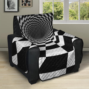 Black And White Hypnotic Illusion Print Recliner Protector