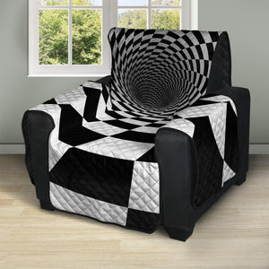 Black And White Hypnotic Illusion Print Recliner Protector