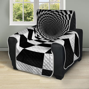 Black And White Hypnotic Illusion Print Recliner Protector