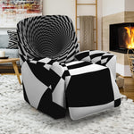 Black And White Hypnotic Illusion Print Recliner Slipcover