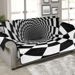 Black And White Hypnotic Illusion Print Sofa Protector