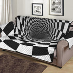 Black And White Hypnotic Illusion Print Sofa Protector