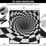 Black And White Hypnotic Illusion Print Sofa Protector