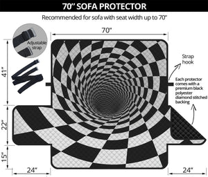 Black And White Hypnotic Illusion Print Sofa Protector