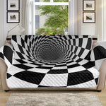 Black And White Hypnotic Illusion Print Sofa Protector