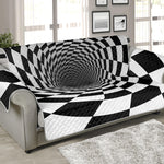 Black And White Hypnotic Illusion Print Sofa Protector