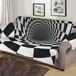 Black And White Hypnotic Illusion Print Sofa Protector