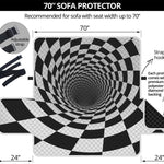 Black And White Hypnotic Illusion Print Sofa Protector