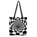 Black And White Hypnotic Illusion Print Tote Bag