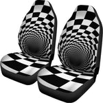 Black And White Hypnotic Illusion Print Universal Fit Car Seat Covers